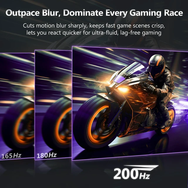 Alt view image 4 of 7 - Z-Edge 24 inch Curved Gaming Monitor, 200Hz 165Hz, 144Hz FHD 1080P Ultra-Fast MPRT 1ms Curved Monitor, 300nits, 16.7M Colors, UG24 1X DP 1.4 Port and 1X 2.0 HDMI Port
