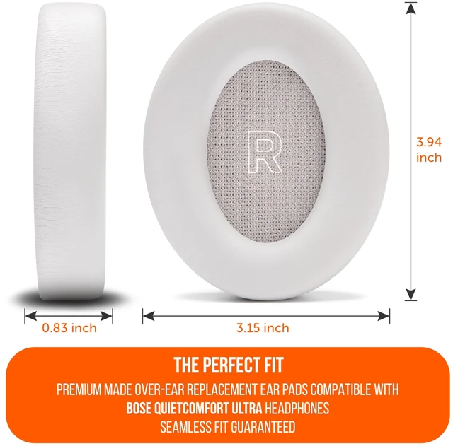 Alt view image 5 of 7 - PadZ QC Ultra - Earpads for Bose QuietComfort Ultra Gen 1 & 2 Made by Wicked Cushions Enhanced Comfort, Thickness & Durability White Smoke