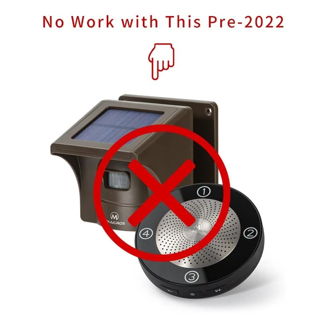 Alt view image 3 of 7 - Driveway Alarm Receiver Only, Sensor Required-Not Wrok for Pre-2022 Plug-in base station only, no APP, 1/2 mile wireless range, suitable for solar motion sensor system
