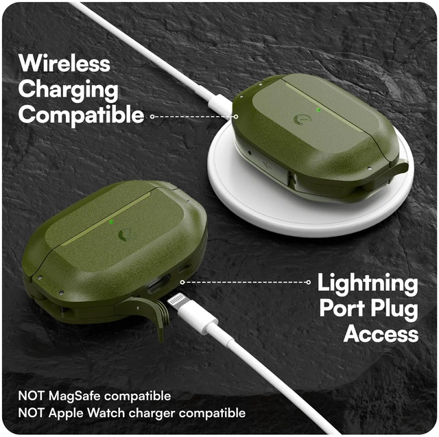 Alt view image 6 of 7 - for Waterproof AirPods Pro 3 Case Lock - Ultra Rugged, Forest Green IP68 Water Proof, Dust Proof, Shockproof Protector, Heavy Duty Protection, Drop Proof Cover, Carabiner for iPods Pro 3rd Gen
