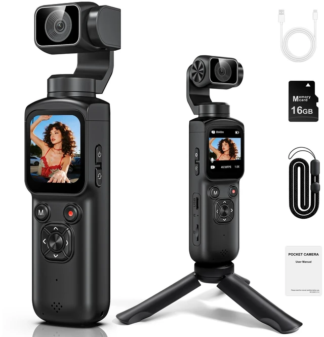 Main image of 4K Vlogging Camera 330°Rotating Lens Digital Pocket Cameras for YouTube Face Tracking Vlog Camera, Fast Autofocus 75MP Portable Video Camera with WiFi Webcam 1.72Touch Screen for TikTok
