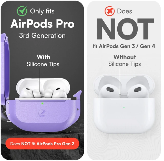Alt view image 2 of 7 - for Waterproof Airpods Pro 3 Case Lock - Ultra Rugged Wild Lavender IP68 Water Proof, Dust Proof, Shockproof Protector, Heavy Duty Protection, Drop Proof Cover, Carabiner for iPods Pro 3rd Gen