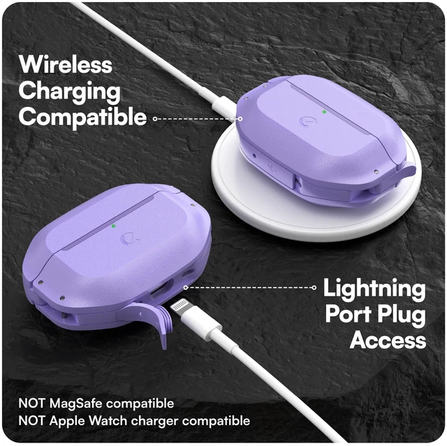 Alt view image 6 of 7 - for Waterproof Airpods Pro 3 Case Lock - Ultra Rugged Wild Lavender IP68 Water Proof, Dust Proof, Shockproof Protector, Heavy Duty Protection, Drop Proof Cover, Carabiner for iPods Pro 3rd Gen