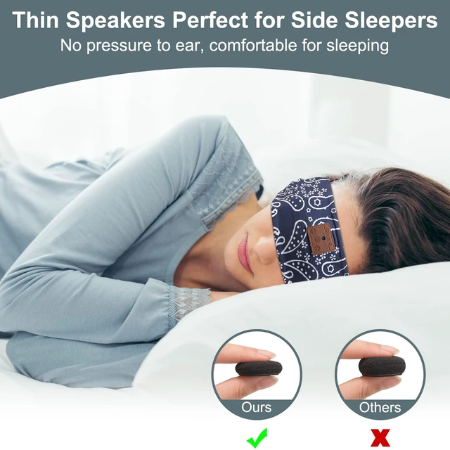 Alt view image 2 of 7 - 2-Pack Sleeping Headphones Bluetooth Headband, Wireless Headband Headphones with Ultra-Thin Speakers, Comfortable for Side Sleepers, Running, Adults, Unisex, Blue+Grey, One Size