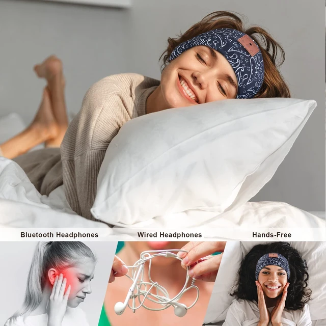 Alt view image 4 of 7 - 2-Pack Sleeping Headphones Bluetooth Headband, Wireless Headband Headphones with Ultra-Thin Speakers, Comfortable for Side Sleepers, Running, Adults, Unisex, Blue+Grey, One Size