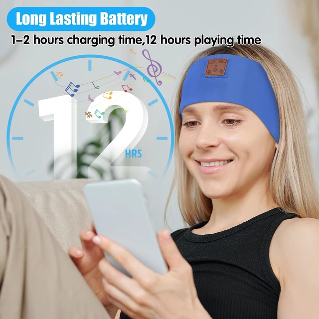 Alt view image 3 of 6 - Bluetooth Sleeping Headphones, Headband Headphones for Side Sleepers, Wireless Headband for Yoga, Running, Workout, Travel, Sports, Unique Presents for Adult Teens