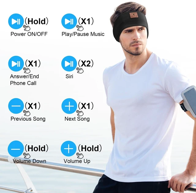 Alt view image 6 of 6 - Bluetooth Sleeping Headphones, Headband Headphones for Side Sleepers, Wireless Headband for Yoga, Running, Workout, Travel, Sports, Unique Presents for Adult Teens