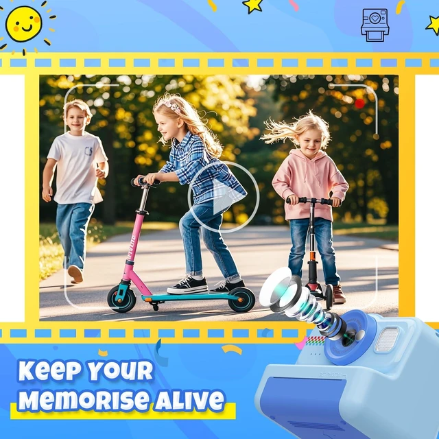 Alt view image 4 of 7 - Kids Camera Instant Print, 1080P HD Instant Print Camera for Kids with 3 Rolls Print Paper & 32GB Card, Selfie Digital Camera for Kid, Ideal Kid Toys Gifts for Boys & Girls Age 3-14 (Blue)