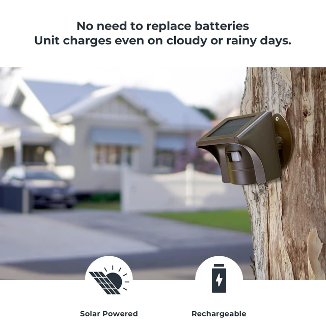 Alt view image 5 of 7 - Solar Sensor ONLY (Base Not Included) - Not for Pre-2022 Versions 1/2 mile wireless detection range, solar-powered with rechargeable battery, weatherproof outdoor motion detector