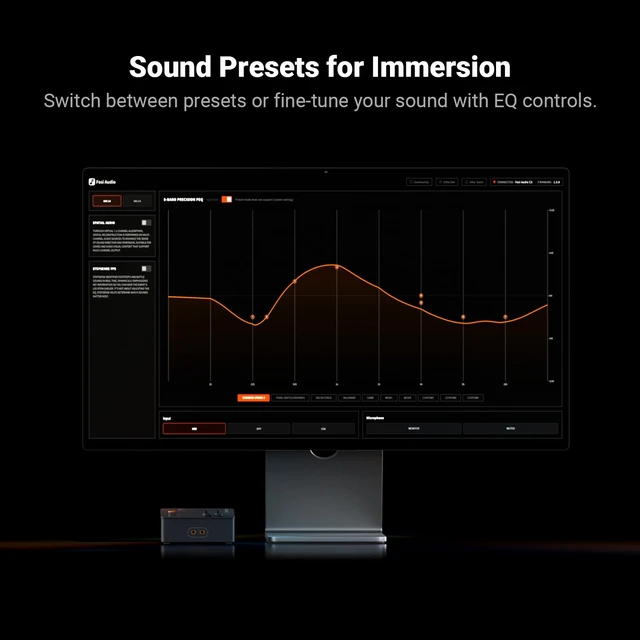 Alt view image 5 of 7 - C3 Gaming DAC Amp for PC, USB Headphone Amplifier with 7.1 Surround Sound, Desktop Volume Control, Footstep Enhancement, Compatible with PS5, Switch, Laptop, Headset for FPS