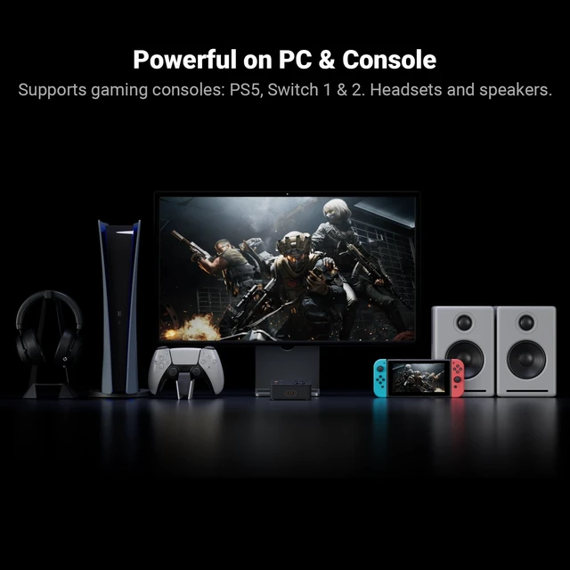Alt view image 7 of 7 - C3 Gaming DAC Amp for PC, USB Headphone Amplifier with 7.1 Surround Sound, Desktop Volume Control, Footstep Enhancement, Compatible with PS5, Switch, Laptop, Headset for FPS