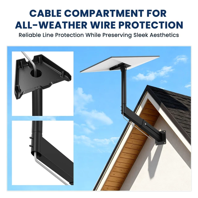 Alt view image 3 of 7 - Standard 4/4X Telescoping Mount for Starlink, Adjusatble Gen 3 Roof Mounting Kit with Alumium Adapter, Sturdy Wall and Eave Mounting Kit for Outdoor Use