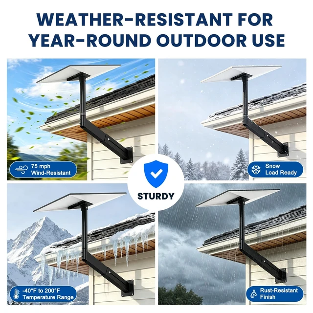 Alt view image 7 of 7 - Standard 4/4X Telescoping Mount for Starlink, Adjusatble Gen 3 Roof Mounting Kit with Alumium Adapter, Sturdy Wall and Eave Mounting Kit for Outdoor Use