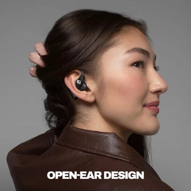 Alt view image 2 of 7 - Push 540 Open Wireless Open-Ear Bluetooth Earbuds - True Black Sweat and Water Resistant, 42 Hours Battery, Detachable Neckband, Secure Over-Ear Fit, Running Outdoors, Exercise, Gym