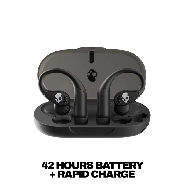 Alt view image 3 of 7 - Push 540 Open Wireless Open-Ear Bluetooth Earbuds - True Black Sweat and Water Resistant, 42 Hours Battery, Detachable Neckband, Secure Over-Ear Fit, Running Outdoors, Exercise, Gym