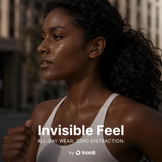 Alt view image 7 of 7 - Air VionB Skin Tones Invisible Earbuds for Small Ears - Wireless Bluetooth 5.4, Skin-Matching Mini Stemless Ear Buds, IPX5 Waterproof, Crystal Clear Calls, Discreet for Work (Deep Espresso)