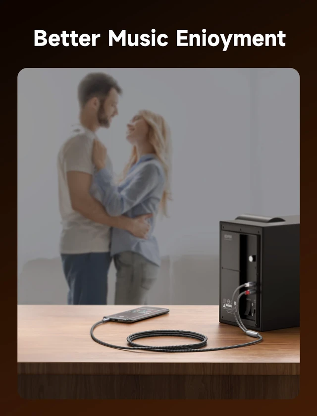 Alt view image 6 of 7 - 25ft/7.5M Aux to RCA Headphone Male to Male Jack Adapter Nylon Braided 1/8 to RCA Audio Y Cord for Smartphones, MP3, Tablets, Speakers, HDTV - Grey