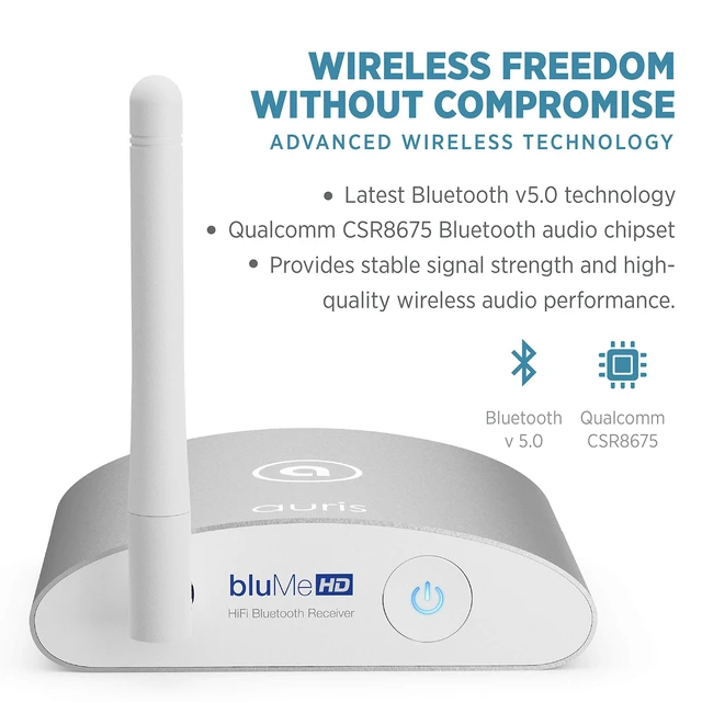 Alt view image 3 of 7 - Blume HD Long Range Bluetooth 5.3 Music Receiver Hi-Fi Audio Adapter with Audiophile DAC, LDAC & AptX HD for Home Stereo, AV Receiver or Amplifier