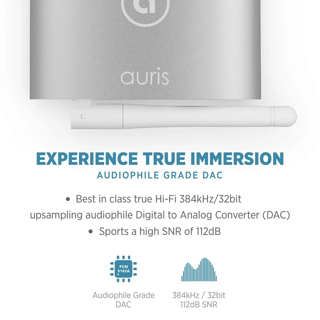 Alt view image 5 of 7 - Blume HD Long Range Bluetooth 5.3 Music Receiver Hi-Fi Audio Adapter with Audiophile DAC, LDAC & AptX HD for Home Stereo, AV Receiver or Amplifier