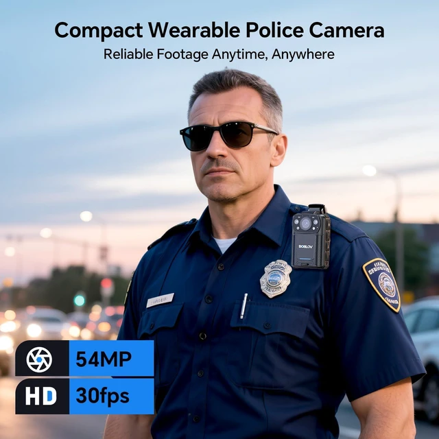 Alt view image 4 of 7 - KJ26 2K Body Camera, Dual Battery&Charging Base, 15H Recording,256GB 2 * 2000mAh batteries, night vision and 360° rotatable clips for law enforcement, security, patrol and outdoor use
