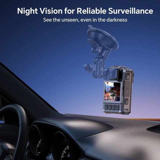 Alt view image 7 of 7 - KJ26 2K Body Camera, Dual Battery&Charging Base, 15H Recording,256GB 2 * 2000mAh batteries, night vision and 360° rotatable clips for law enforcement, security, patrol and outdoor use