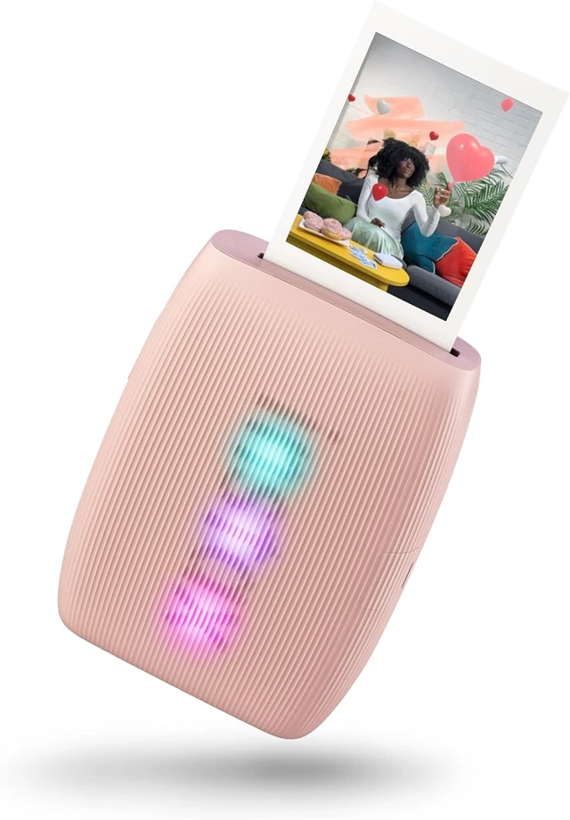 Alt view image 4 of 7 - Instax Mini Link 3 Smartphone Printer Rose Pink + Fuji Film Value Pack (20 Sheets)+ Shutter Accessories Bundle, Incl. Protective Case, 20 Sticker Frames, USB Type C Cable
