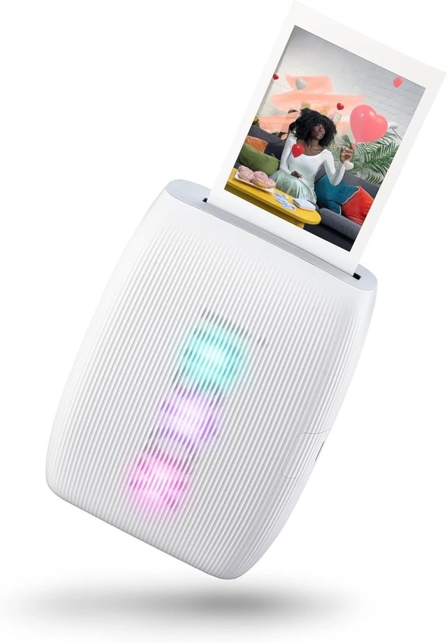 Alt view image 4 of 7 - Instax Mini Link 3 Smartphone Printer Clay White + Fuji Film Value Pack (20 Sheets)+ Shutter Accessories Bundle, Incl. Protective Case, 20 Sticker Frames, USB Type C Cable