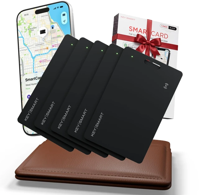 Main image of KeySmart SmartCard Gen 2 Rechargeable Wallet Tracker Card for iPhone MFi-Certified, Compatible with Apple Find My, IPX8 Waterproof, 8-Month Rechargeable Battery, Slim Tracking Card