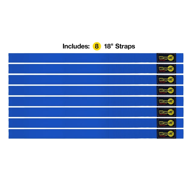Alt view image 3 of 7 - Quick-Straps by - 18" (8-Pack) Blue Hook and Loop Hose and Cable Organizers
