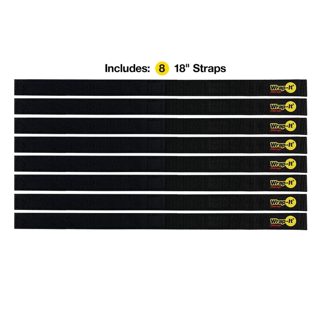 Alt view image 3 of 7 - Quick-Straps by - 18" (8-Pack) Black Hook and Loop Hose and Cable Organizers