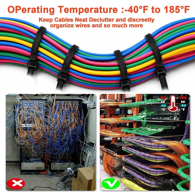 Alt view image 7 of 7 - Zip Ties Heavy Duty 18 Inch V-Shaped Toothed Double Sided With 220 LBS Tensile Strength Cable Wire Ties Adjustable More Durable Nylon Tie Wraps for Indoor Outdoor100 Pack