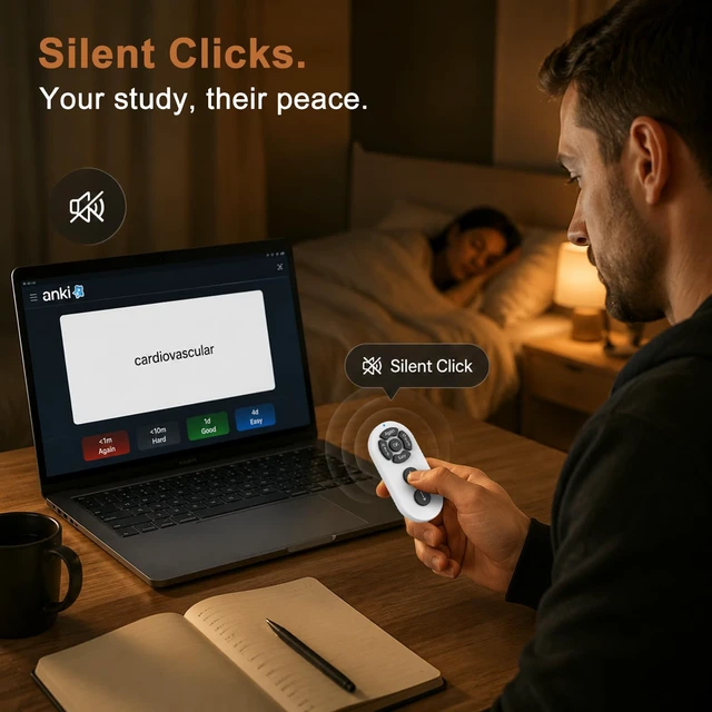 Alt view image 7 of 7 - Remote for Anki,No Remap,Compatible with Mac,PC,iOS,Android,White Screen-Matched Button Labels, Fast Pair, No Add-ons, For Mac/iPad/iPhone/Android/Windows, Portable Design