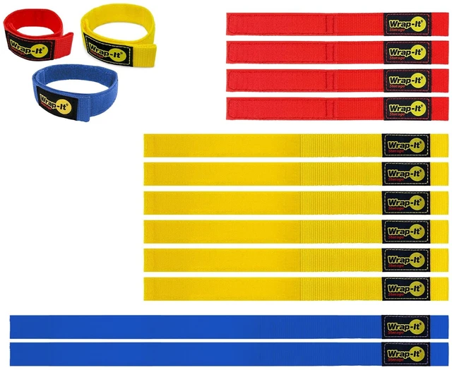 Main image of Quick-Straps by - Assorted 12-Pack Multicolor Hook and Loop Hose and Cable Organizers