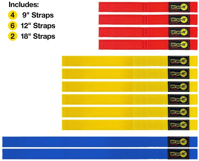 Alt view image 3 of 7 - Quick-Straps by - Assorted 12-Pack Multicolor Hook and Loop Hose and Cable Organizers