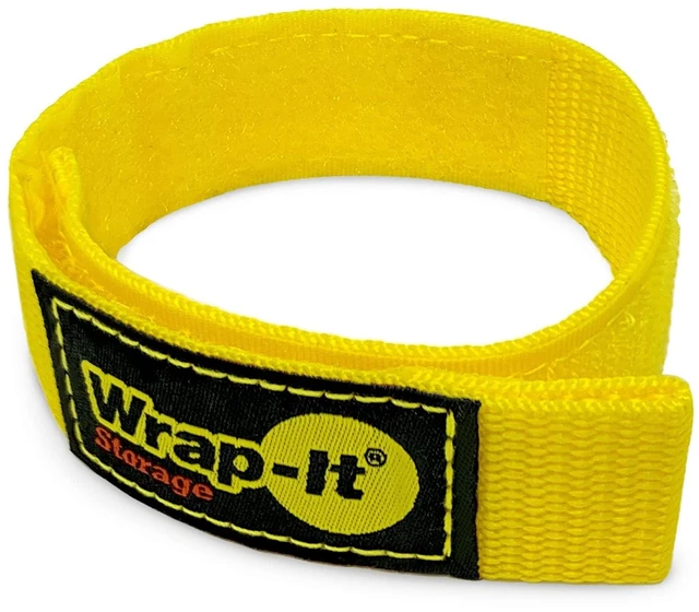 Main image of Quick-Straps by - 12" (12 Pack) Yellow - Extension Cord Holder for RV and Boat Organizing