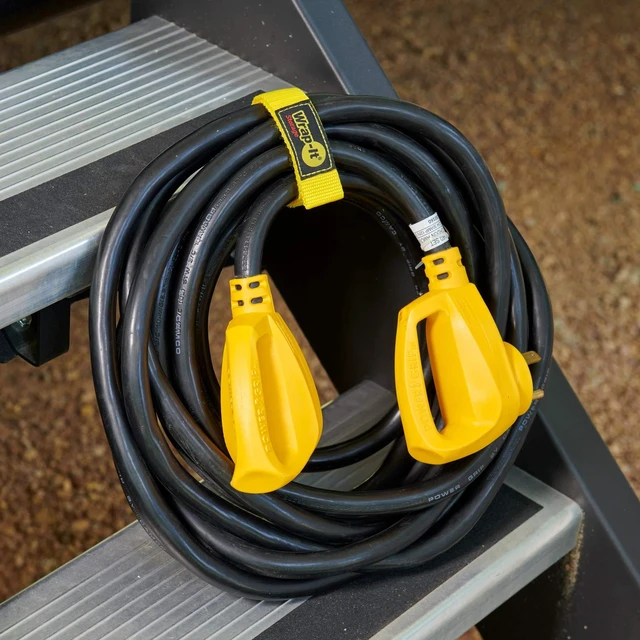 Alt view image 7 of 7 - Quick-Straps by - 12" (12 Pack) Yellow - Extension Cord Holder for RV and Boat Organizing