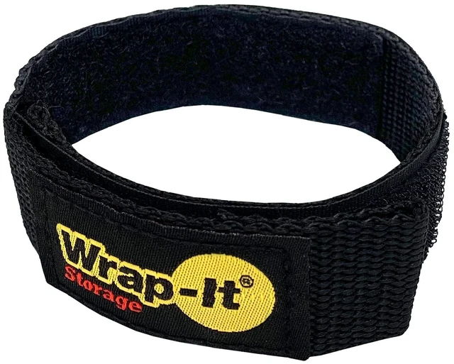 Main image of Quick-Straps by 12 (12-Pack) Black Hook and Loop Cord Wraps for Cable Storage and Organization