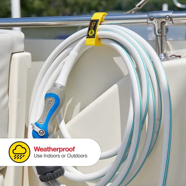 Alt view image 6 of 7 - Quick-Straps by 12 (12-Pack) Black Hook and Loop Cord Wraps for Cable Storage and Organization