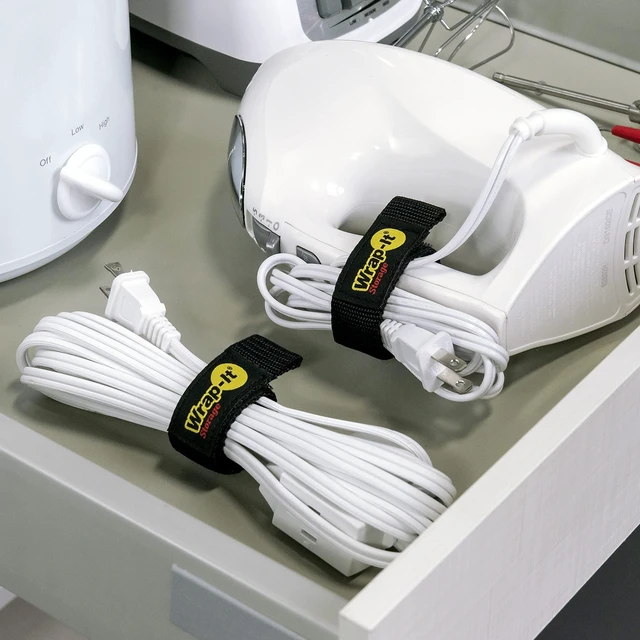 Alt view image 7 of 7 - Quick-Straps by 12 (12-Pack) Black Hook and Loop Cord Wraps for Cable Storage and Organization