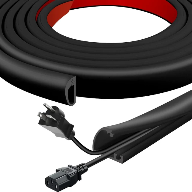 Main image of Silicone Cord Hider for Wall,236" Self-Adhesive Wire Hider for Cords,Side Open Cable Raceway Kit for Mounted TV,Flexible Cord Cover Cable Concealer Channel for Home & OfficeCavity 0.63" W x 0.31" H