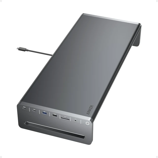 Main image of USB-C Hub, 10-in-1 Aluminum Monitor Stand with 85W Max Charging 5Gbps USB Ports, 4K@60Hz HDMI, Built-in 3.3ft Cable, Clutter-Free Desk for MacBook, Dell and USB-C Devices