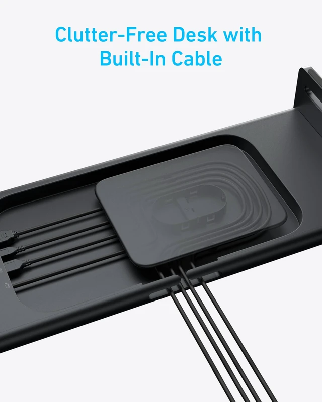 Alt view image 6 of 6 - USB-C Hub, 10-in-1 Aluminum Monitor Stand with 85W Max Charging 5Gbps USB Ports, 4K@60Hz HDMI, Built-in 3.3ft Cable, Clutter-Free Desk for MacBook, Dell and USB-C Devices