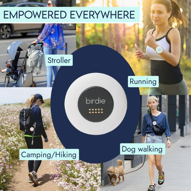 Alt view image 5 of 7 - The Original Personal Safety Alarm Disc for Bikes, Hikes, and Late Nights - Loud Siren, LED Light for Extra Visibility, Rechargeable, Handsfree, Lightweight, Water Resistant (Charcoal)