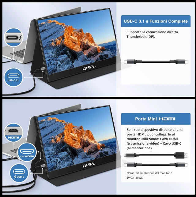Alt view image 5 of 7 - Portable Monitor 15.6 Inch FHD 1080P IPS Screen Extender for Laptop Ultra-Slim 1.4lb Travel Monitor with Smart Cover, Dual USB-C & HDMI, VESA 75x75, Speakers, for Mac PC Phone Switch PS5 Xbox
