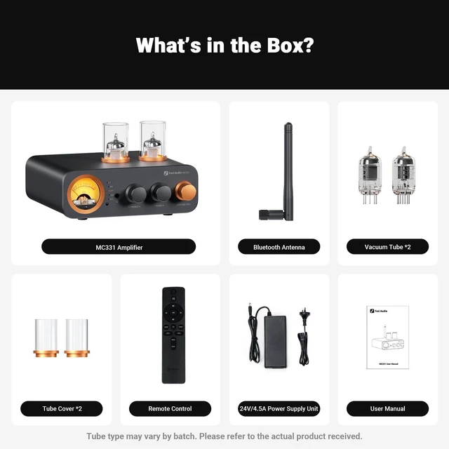 Alt view image 7 of 7 - MC331 Tube Integrated Amplifier with DAC, 2 Channel Home Audio Stereo Power Amp for HiFi Bookshelf Speakers/3.5mm Headphones, Vintage VU Meter Preamp with Bluetooth and USB/Opt/Coax/RCA