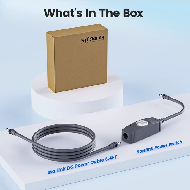 Alt view image 7 of 7 - 6.4FT Starlink Mini Cable, Waterproof Power Switch with DC Cable for Minis and Gen 3, 16AWG Extension Cable & Power Adapter with One-Touch Metal Button & Dual LEDs for RV
