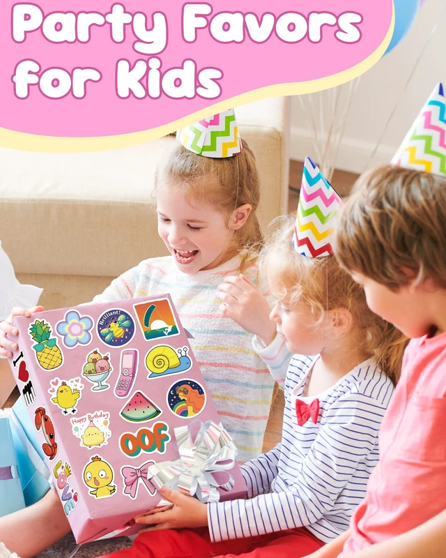 Alt view image 5 of 7 - 600 Pcs Stickers for Kids, Cute Kids Water Bottle Stickers, Waterproof Vinyl Sticker Pack, Party Favors Goodie Bags Stuffers Kid Classroom Prizes for Elementary Students