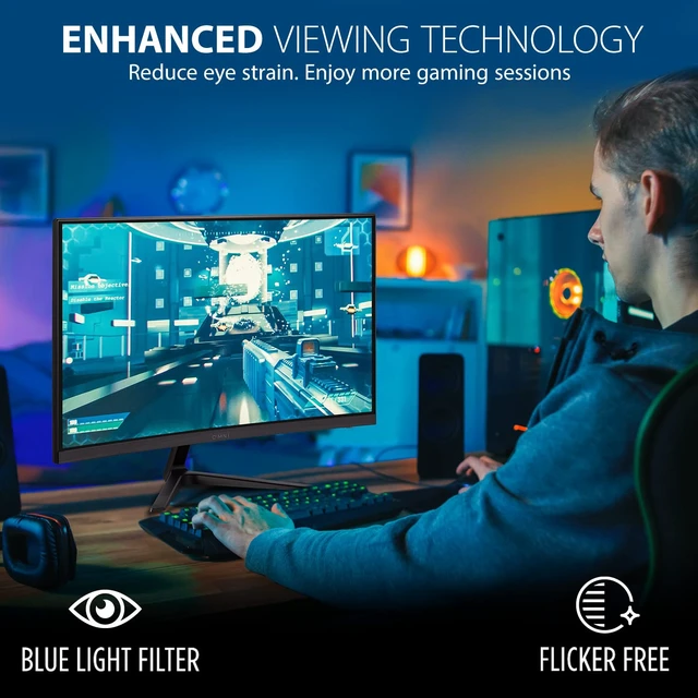 Alt view image 4 of 7 - VX2418C 24 Inch 1080p Curved Gaming Monitor, 180Hz, 1ms, HDMI Immersive 1500R Gameplay With AMD FreeSync Premium, DisplayPort, Low Input Lag, Dual 2W Speakers For PC Desk And Mac Setups