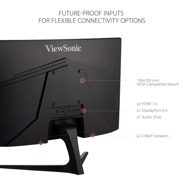 Alt view image 6 of 7 - VX2418C 24 Inch 1080p Curved Gaming Monitor, 180Hz, 1ms, HDMI Immersive 1500R Gameplay With AMD FreeSync Premium, DisplayPort, Low Input Lag, Dual 2W Speakers For PC Desk And Mac Setups