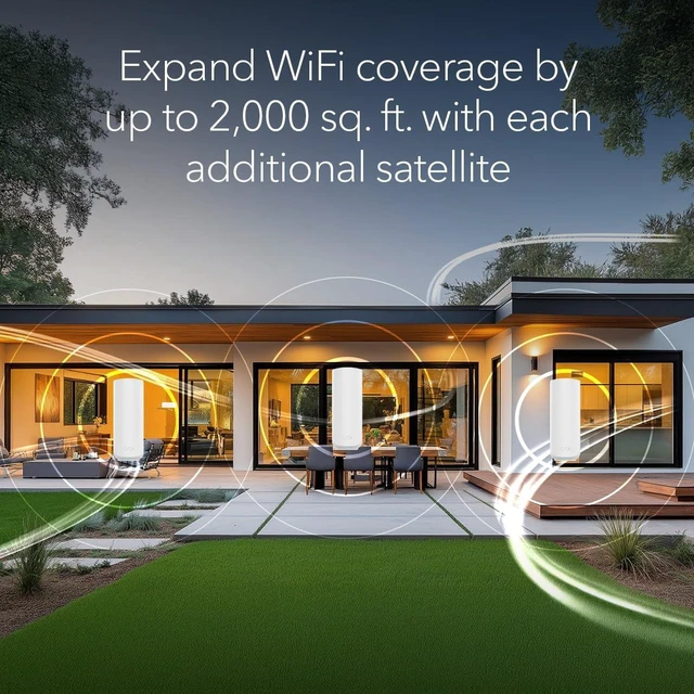 Alt view image 3 of 7 - Orbi 360 Series WiFi 7 Mesh System, Add-on Satellite Works with RBE362 / RBE363, Adds up to 2,000 sq ft., Up to 5 Gbps, 70 Devices, Easy Set Up, Dual-Band, RBE360